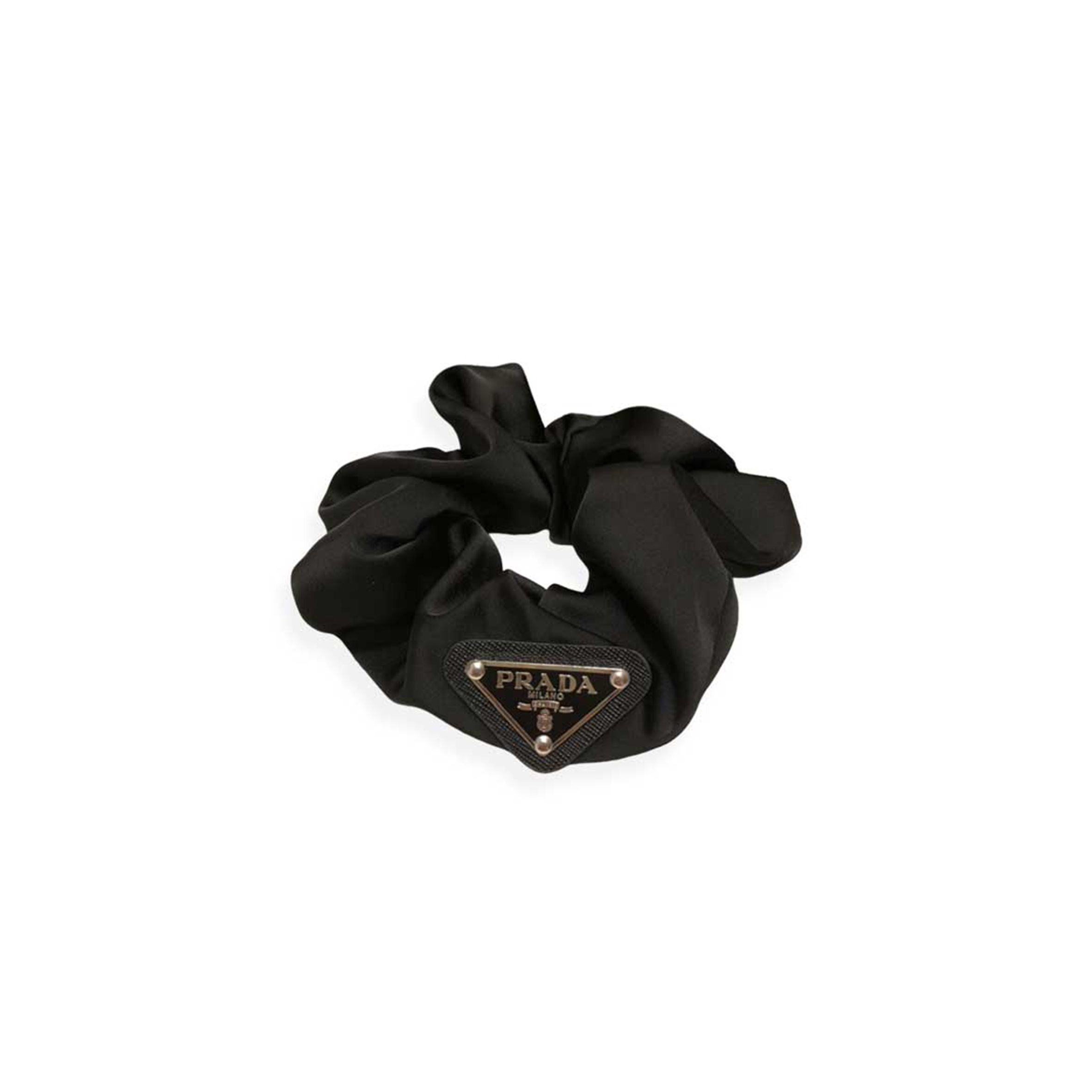 PRADA TRIANGLE-LOGO SCRUNCHIE 